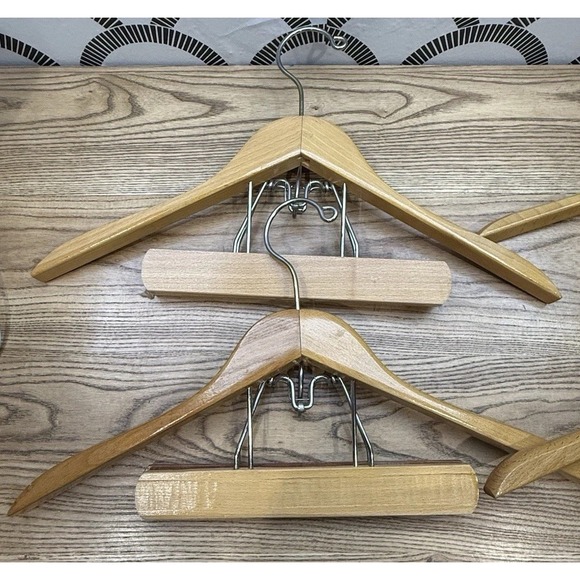 Lot Of 4 Vintage 18" Wood Suit Coat Blazer Trouser Pant Hanger Presswell - Picture 8 of 8